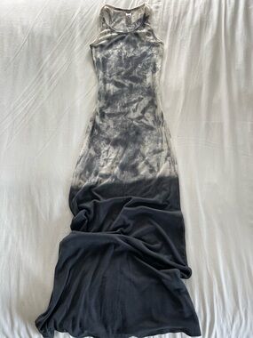 Go Couture Black and Gray Ombre Tie-Dye Maxi Dress
